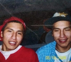 Adam Poor Bear (left) and his brother, Arthur, are shown in this 2008 photo. Adam — whose nickname was "Skinny" and whose Lakota name was Mato Ohitika — died after a Rosebud